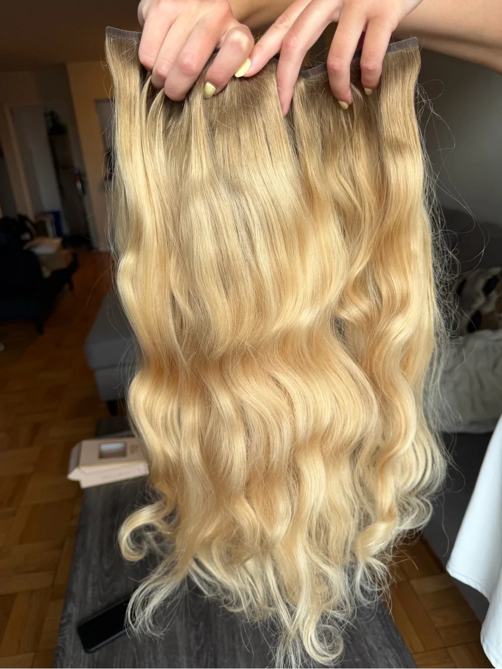 BELLAMI Silk Seam Golden Hour Blonde Balayage Hair Extensions 22inch 240g